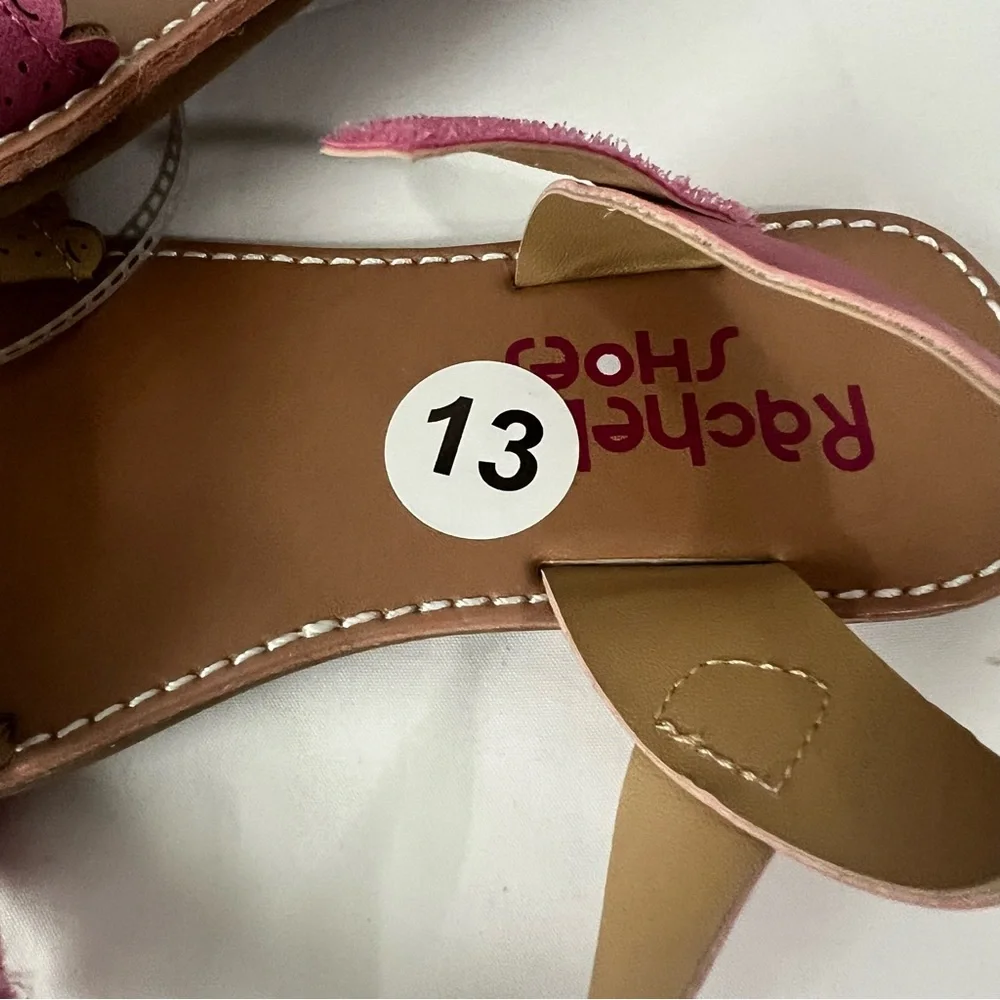 Rachel Shoes Pink and Tan Strap &‎ Buckle Sandals, Size 13, NWOT
